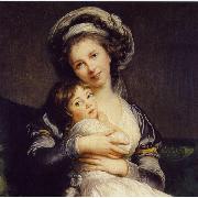 elisabeth vigee-lebrun Self-Portrait in a Turban with Her Child china oil painting artist